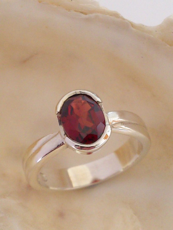 Silver Garnet Dress Ring