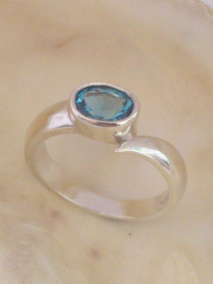 Silver Blue Topaz Dress Ring