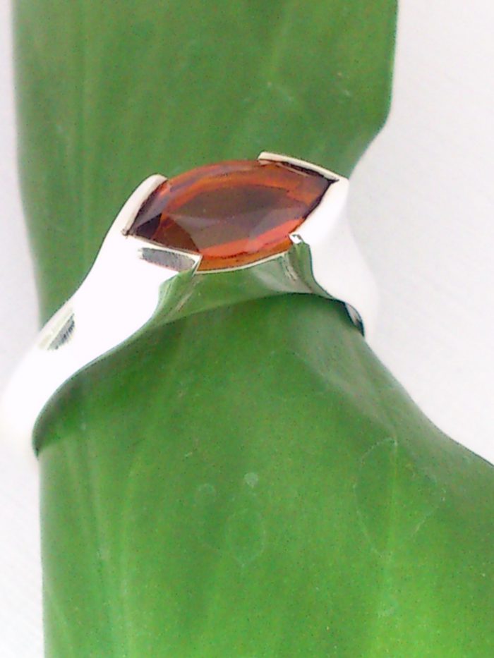 Silver Marquise Citrine Dress Ring