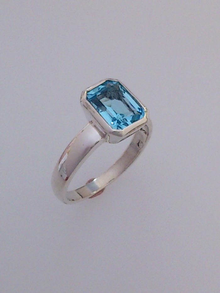 Blue Topaz Silver Ring - Image 2