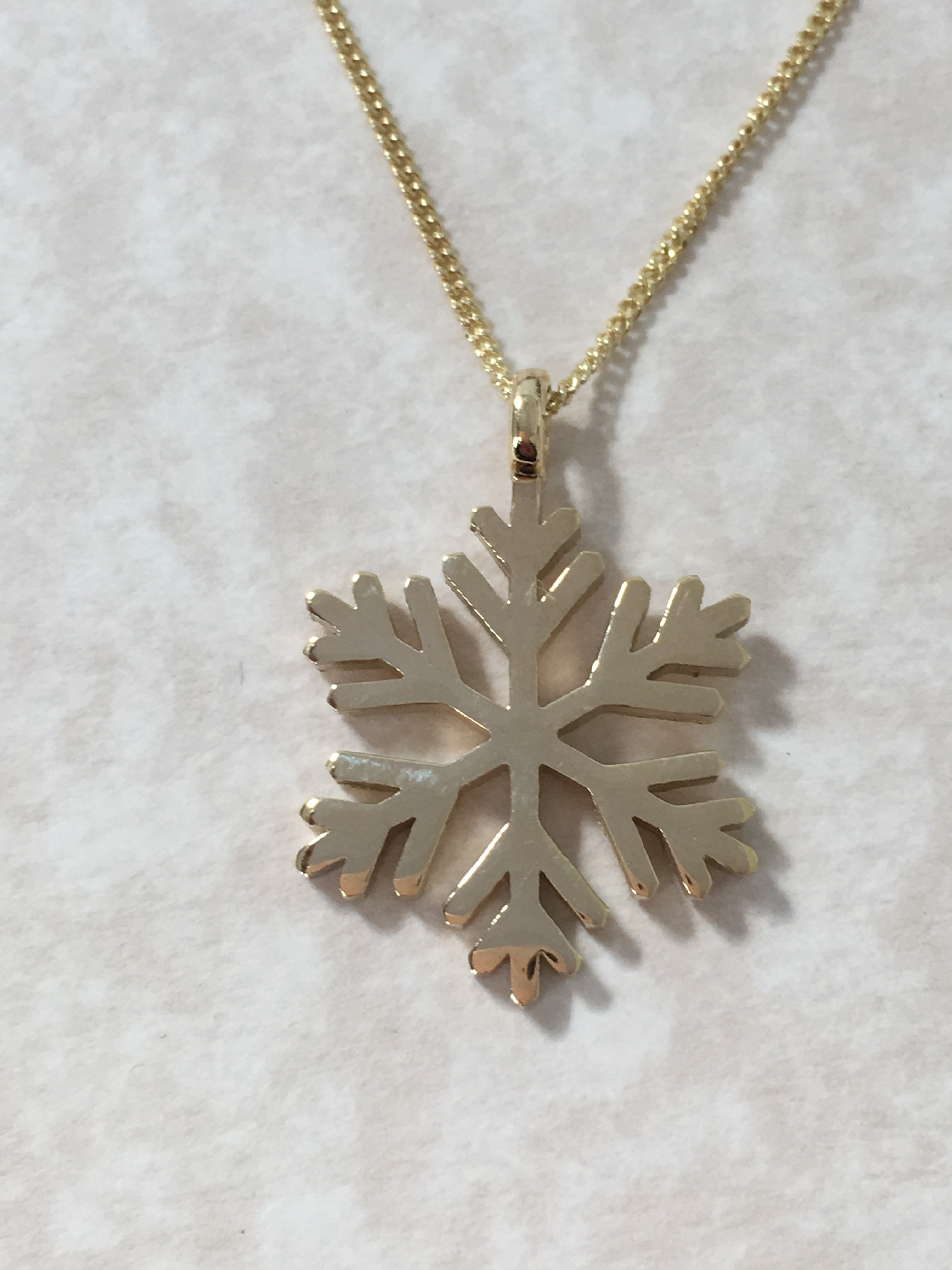 Small Gold Snowflake Pendant - Andrea Spicer