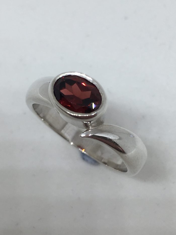Silver Garnet Dress Ring