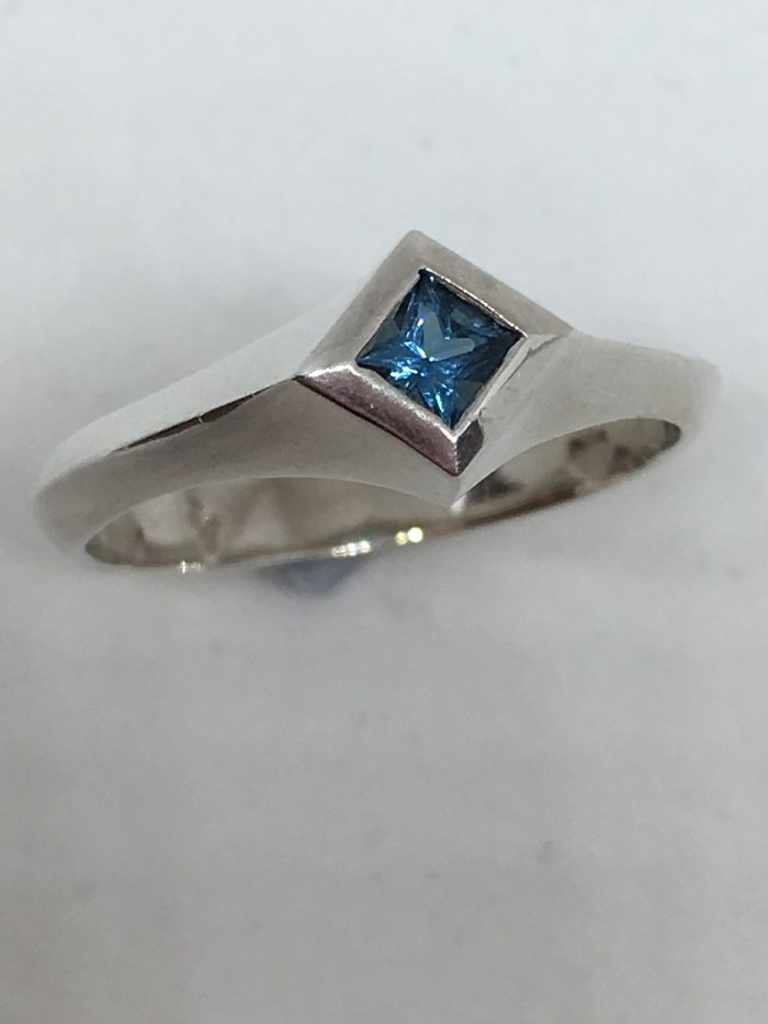 Blue Topaz Silver Ring - Image 2