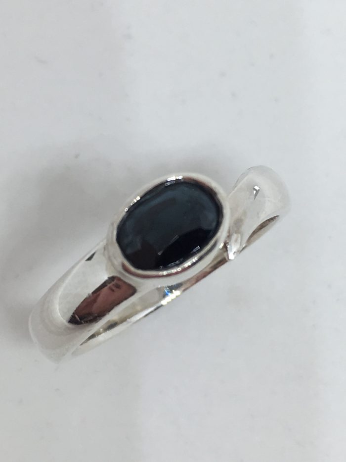 Silver Black Sapphire Ring - Image 2