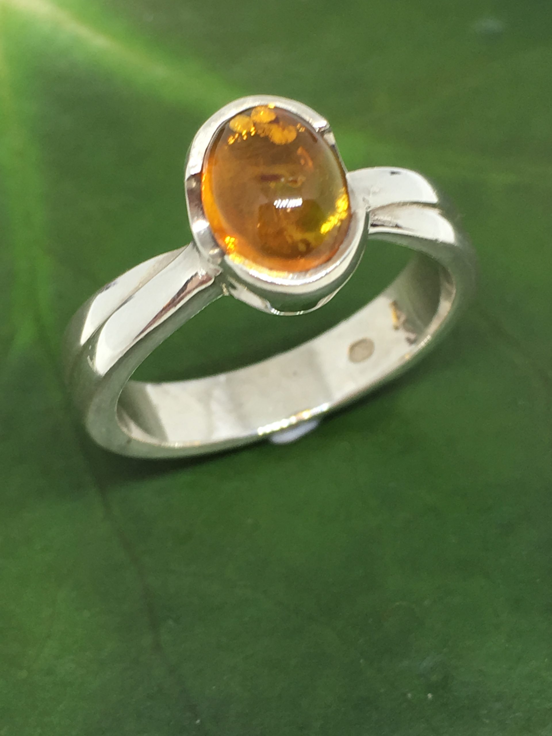 Yellow Baltic Amber Ring 10.4g