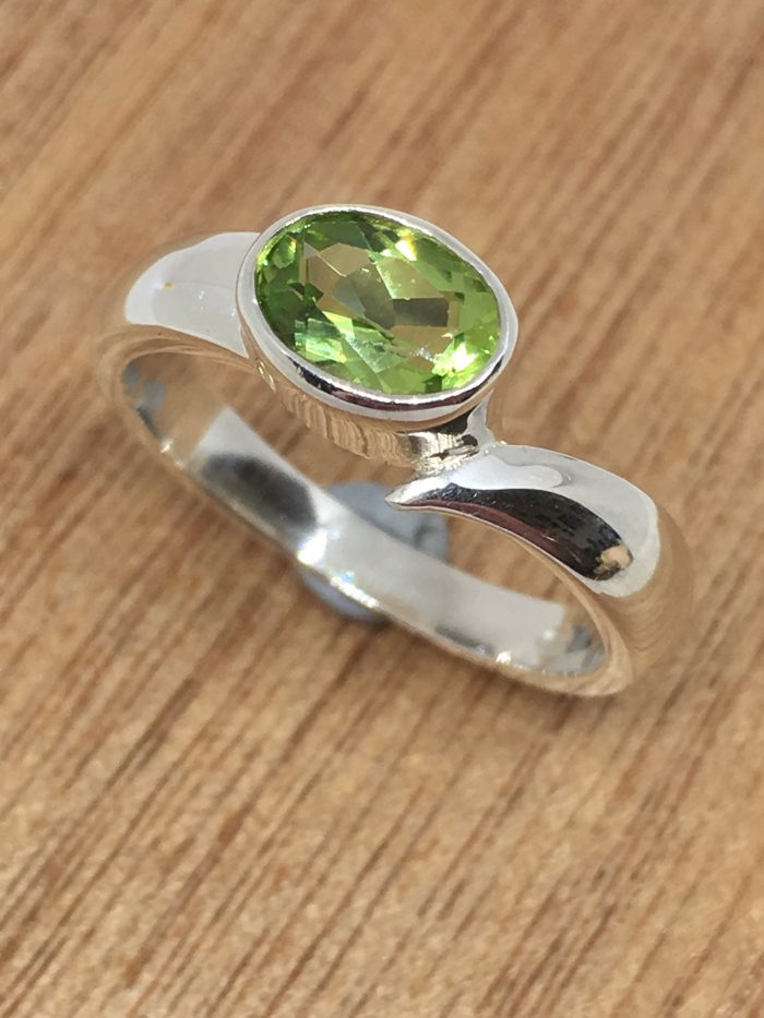 Silver Peridot Ring