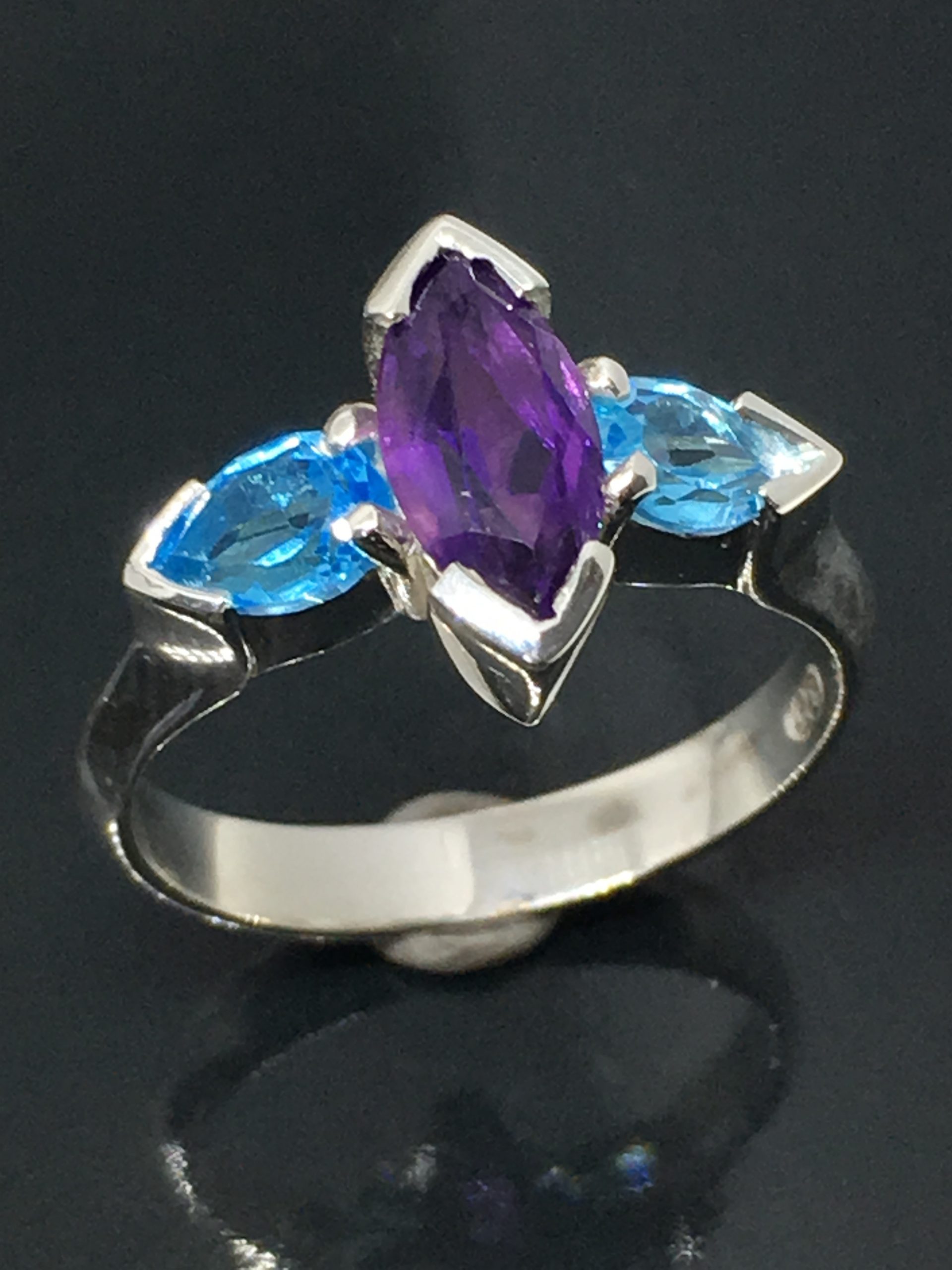 Amethyst and discount blue topaz ring
