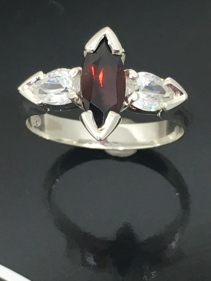 Garnet & CZ Ring