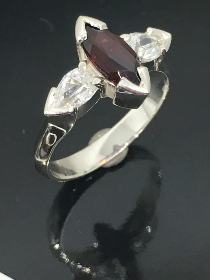Garnet & CZ Ring - Image 2