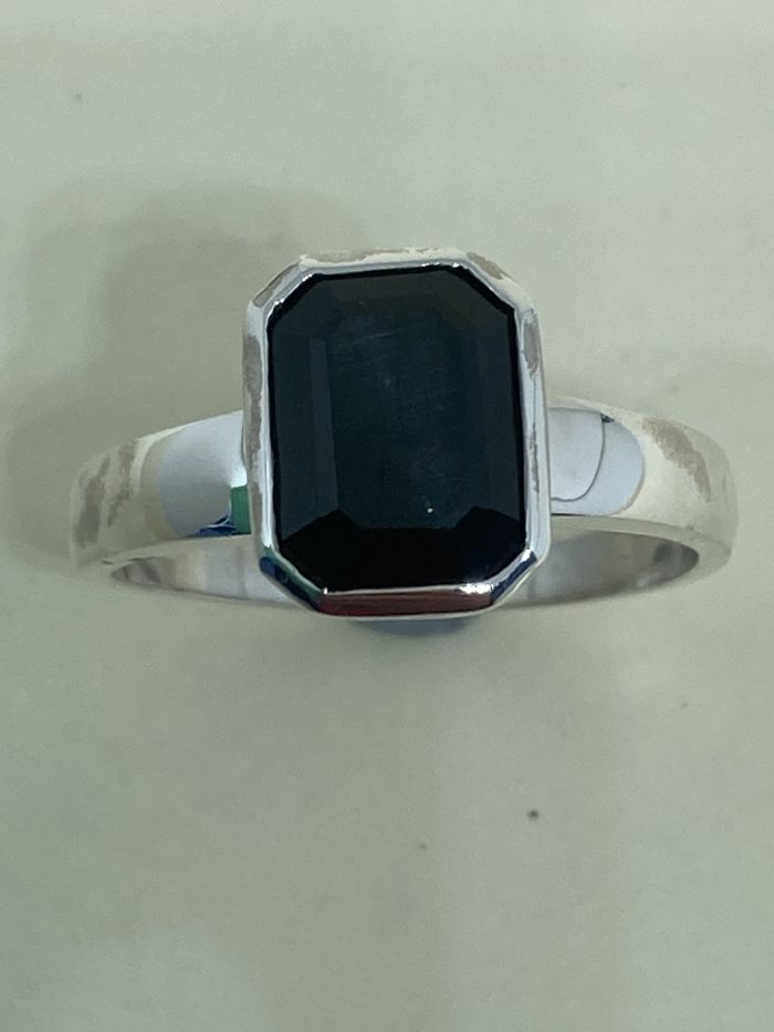 Black Sapphire Silver Ring