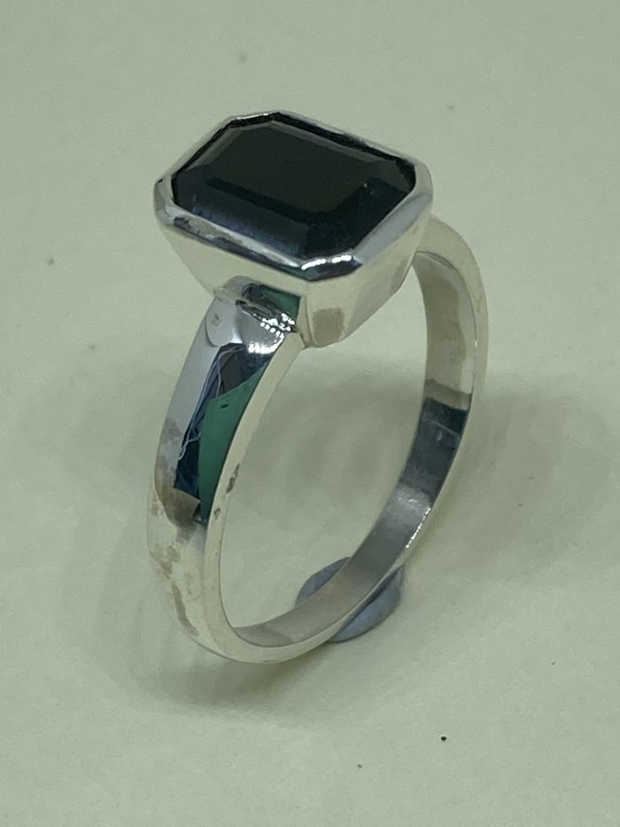 Black Sapphire Silver Ring - Image 2