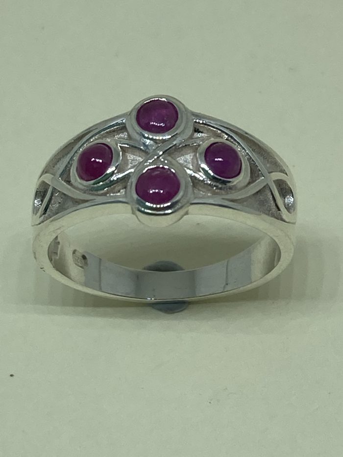 Silver Ruby Celtic Ring - Image 3
