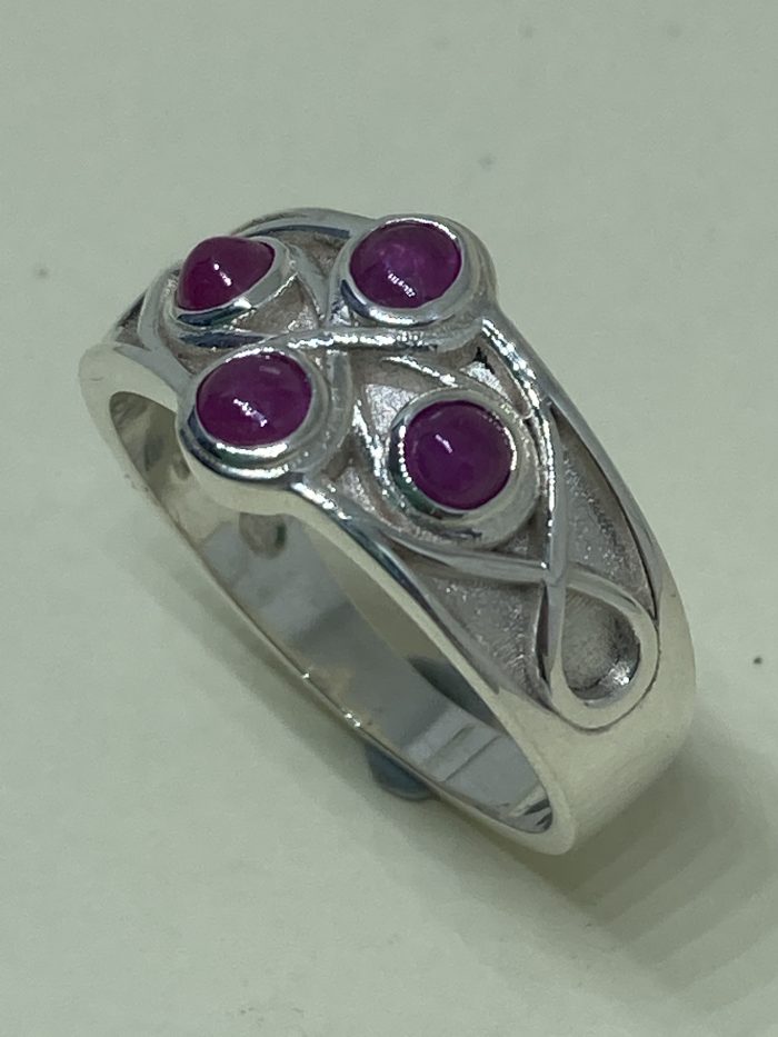 Silver Ruby Celtic Ring - Image 2