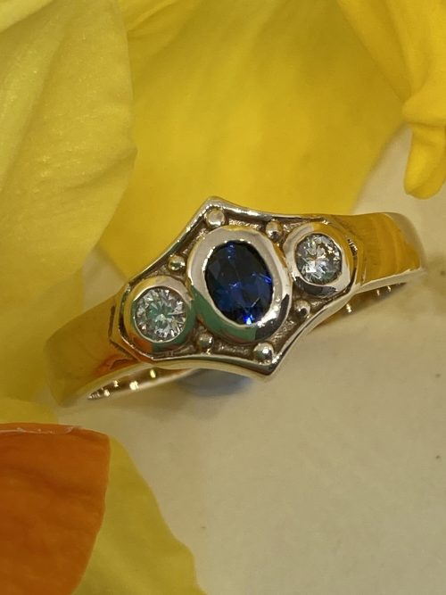 Sapphire and diamond ring