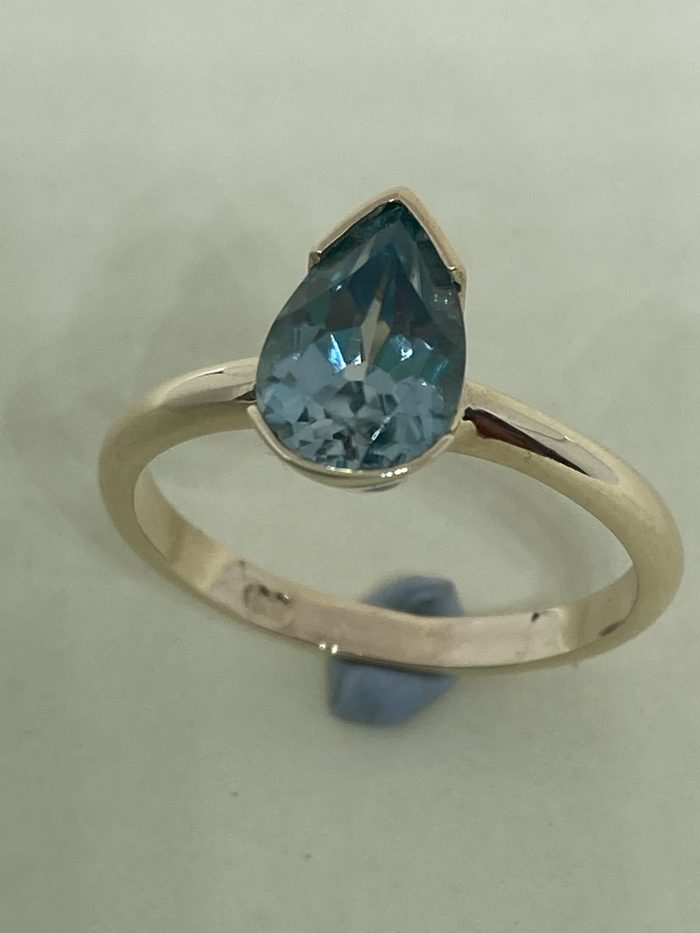 Pear Blue Zircon Ring - Image 3