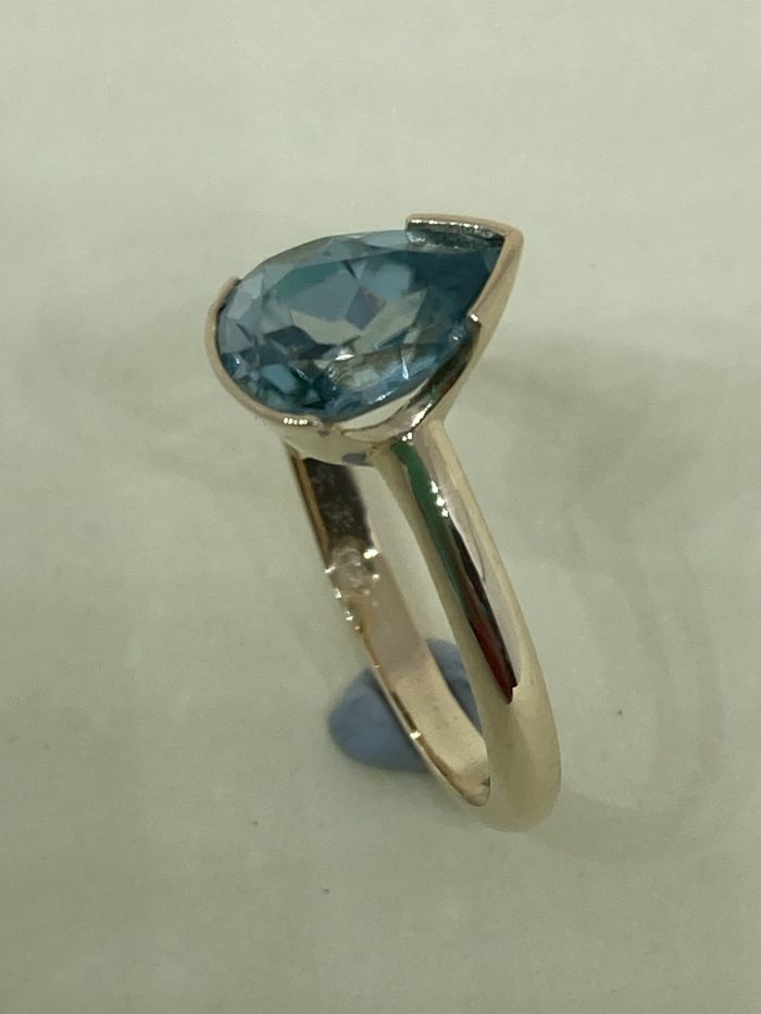 Pear Blue Zircon Ring - Image 2