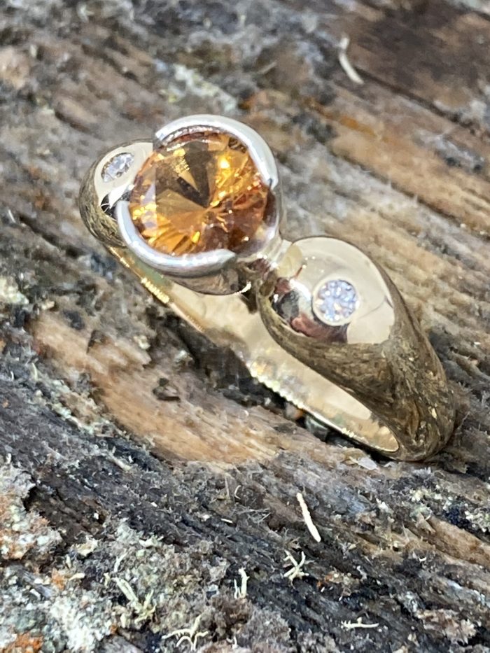 Citrine and Diamond Dress Ring