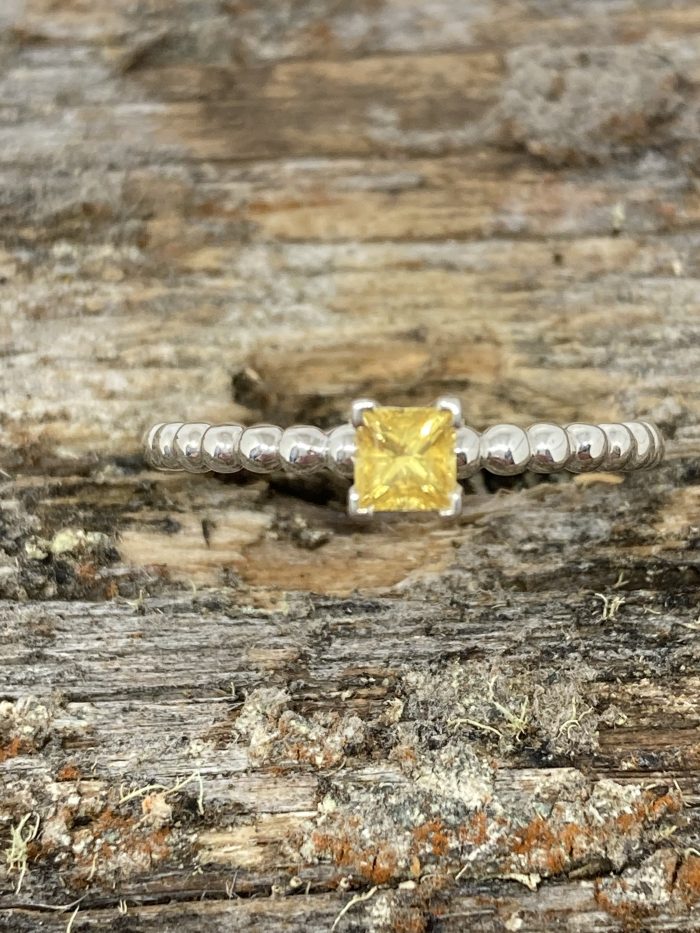 Yellow Sapphire Silver Ring