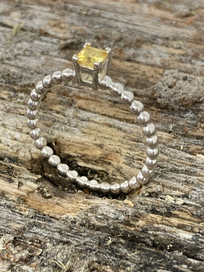 Yellow Sapphire Silver Ring - Image 2