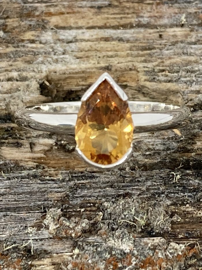 Pear Citrine Ring