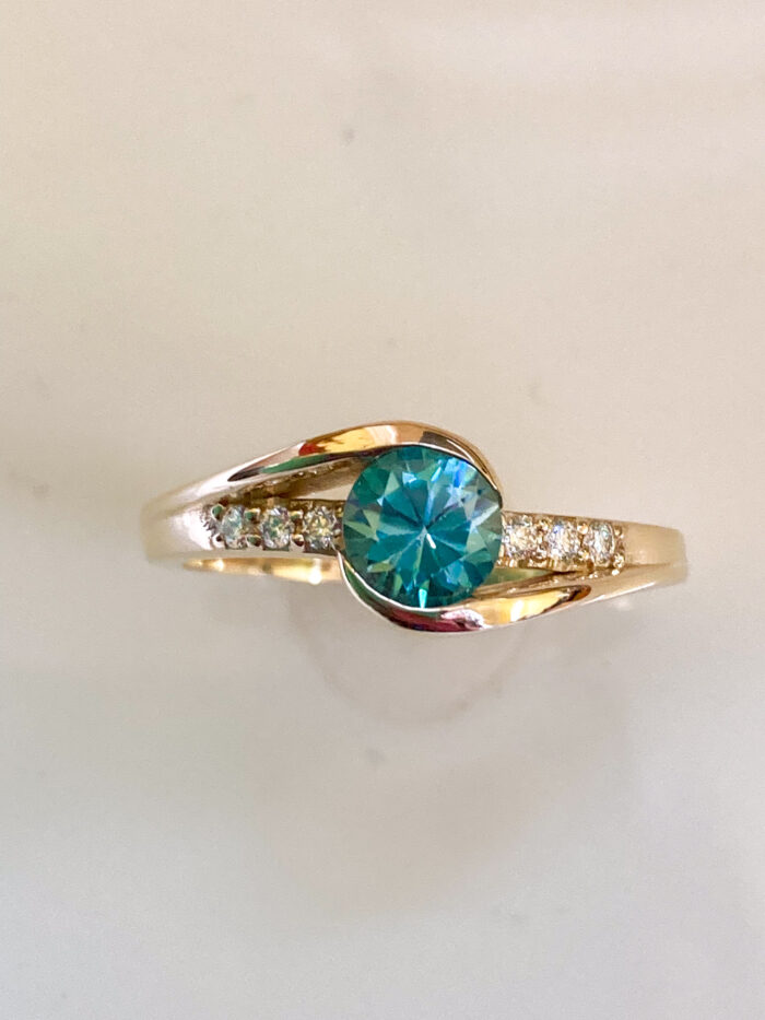 Blue Zircon Ring