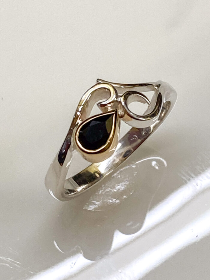 Black Sapphire Koru Ring - Image 2
