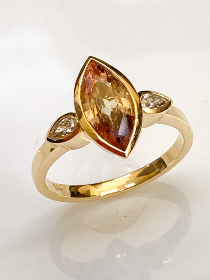 Marquise Yellow Sapphire & Diamond Ring