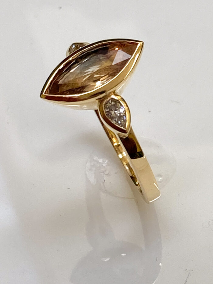 Marquise Yellow Sapphire & Diamond Ring - Image 2