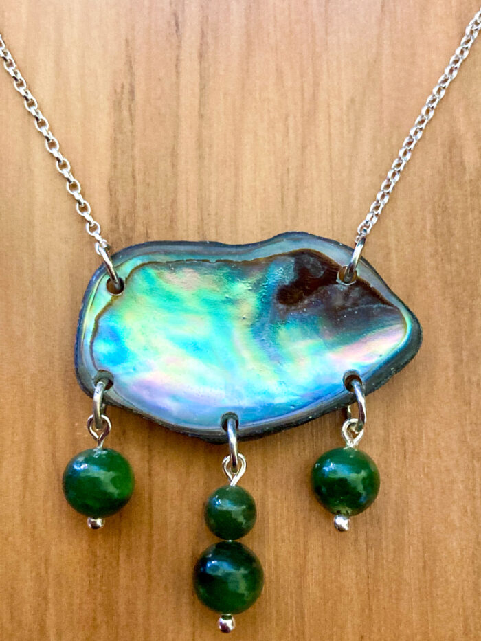 Paua and Greenstone Pendant