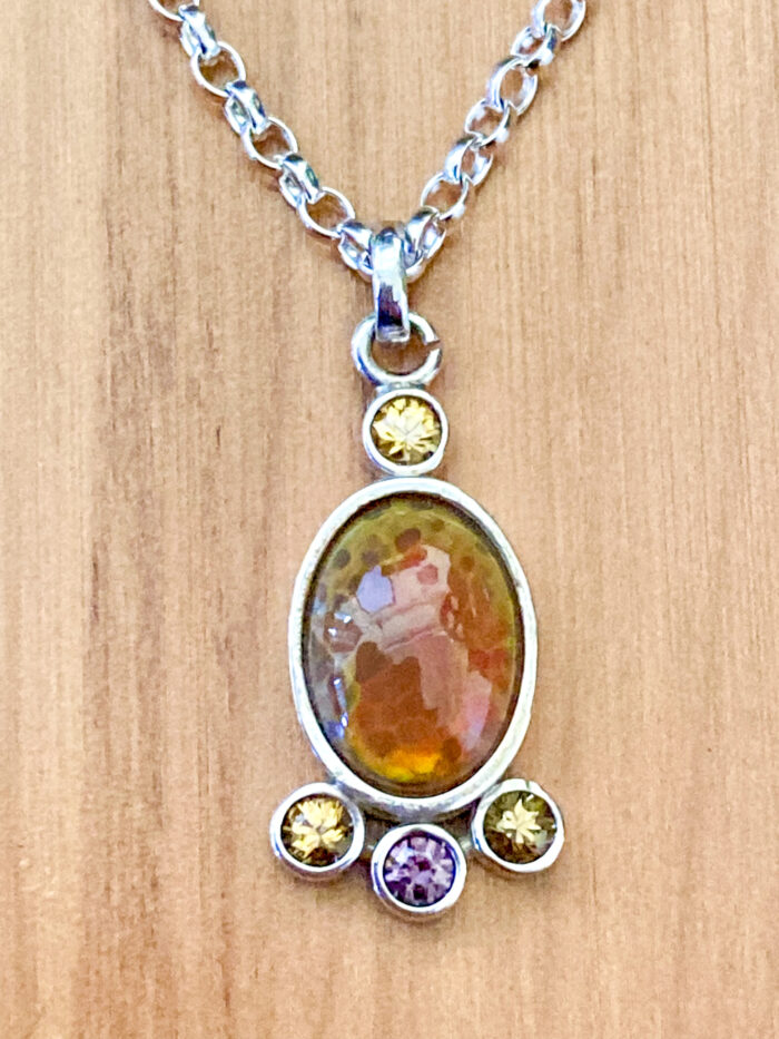 Opal and Zircon Pendant