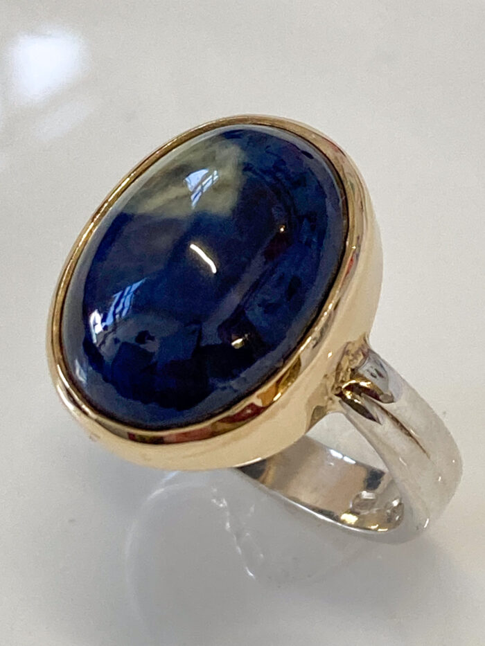 Silver & Gold Sapphire Ring