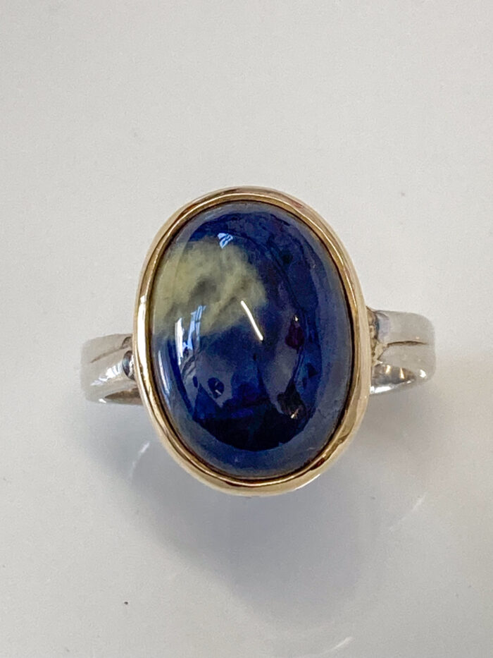 Silver & Gold Sapphire Ring - Image 2