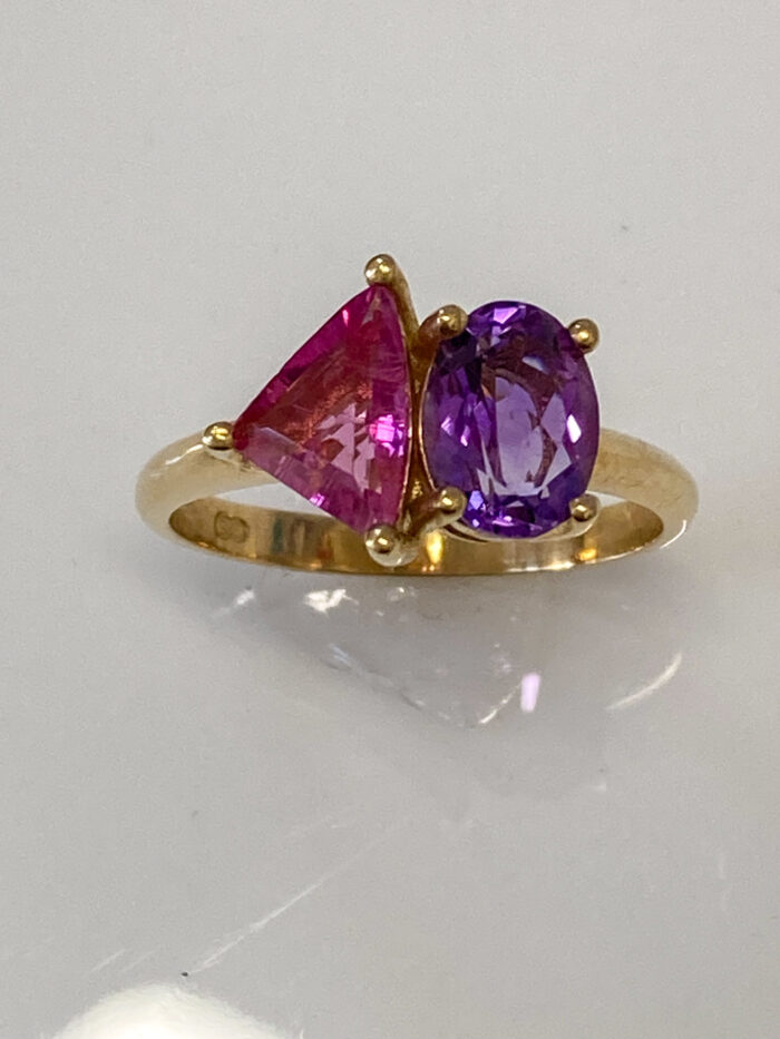 Amethyst & Pink Tourmaline Ring