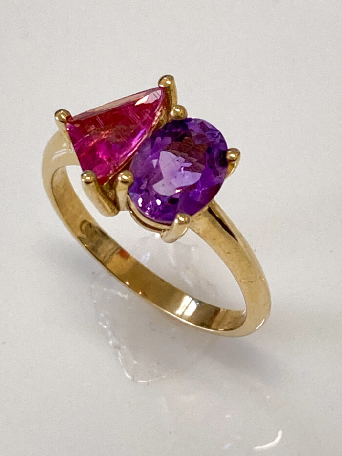 Amethyst & Pink Tourmaline Ring - Image 3