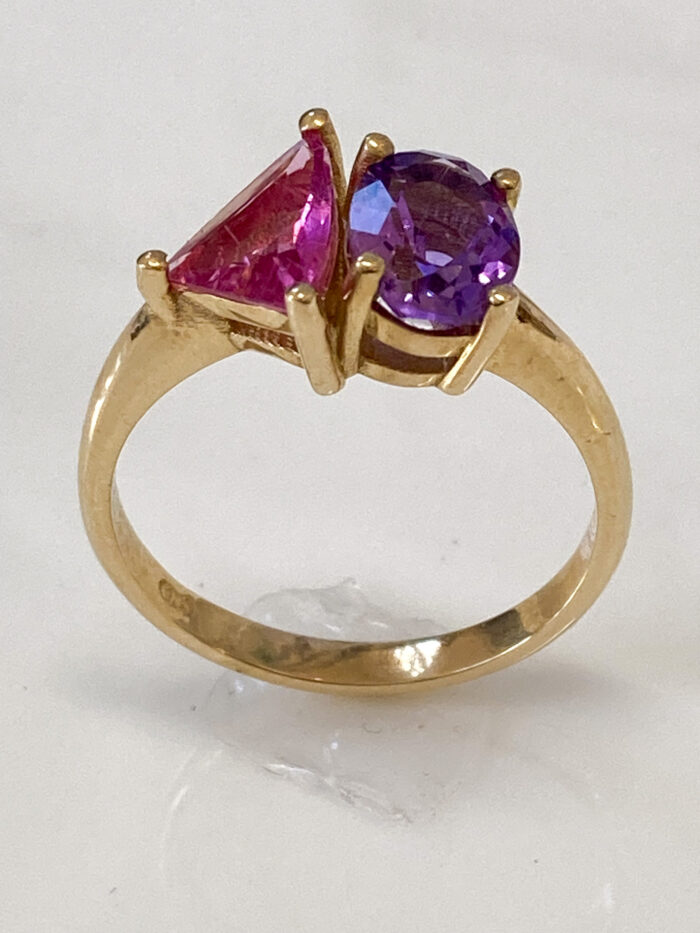 Amethyst & Pink Tourmaline Ring - Image 4