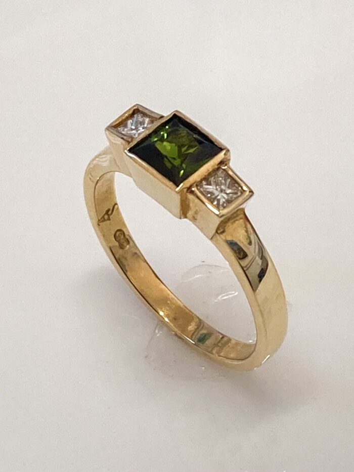 Square Tourmaline & Diamond Ring - Image 3