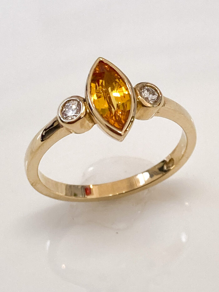 Yellow Sapphire & Diamond Ring