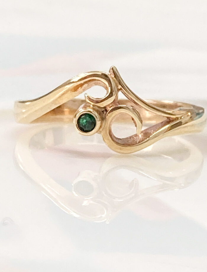 Emerald Koru Ring