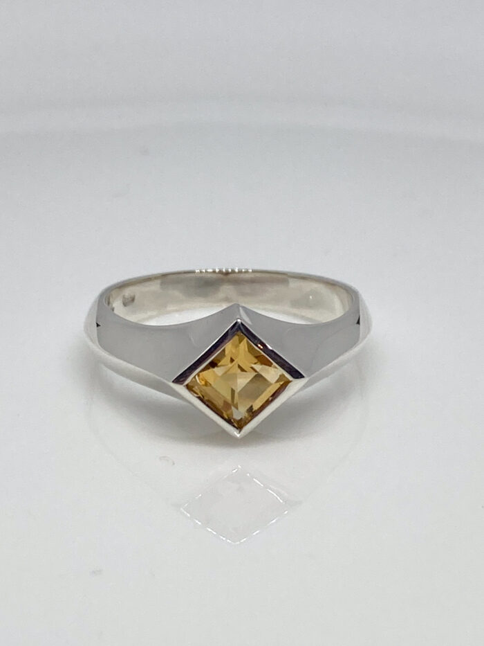 Square Citrine Ring