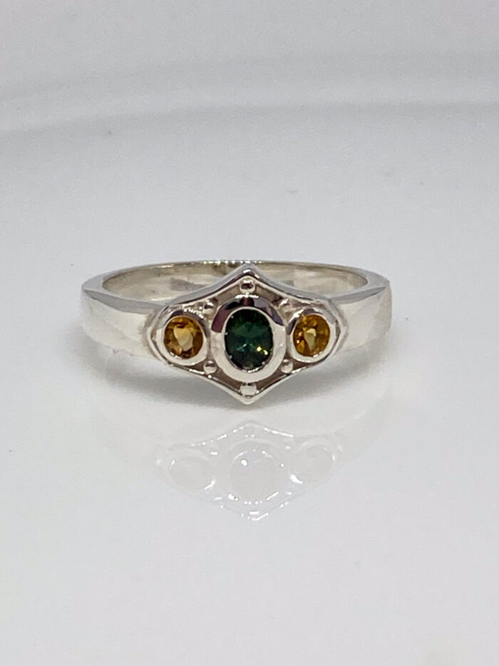 Green Sapphire & Citrine Ring - Image 3