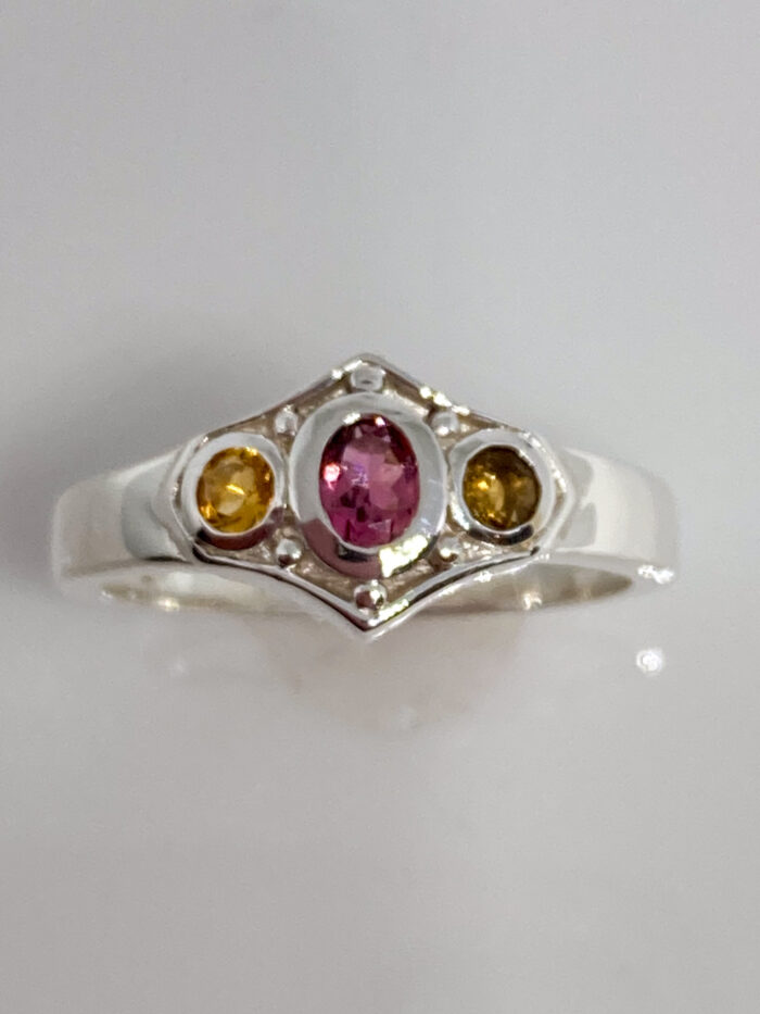 Pink Tourmaline & Citrine Ring - Image 3