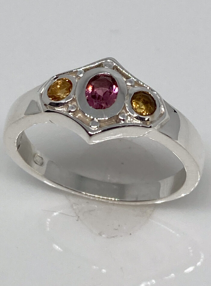 Pink Tourmaline & Citrine Ring